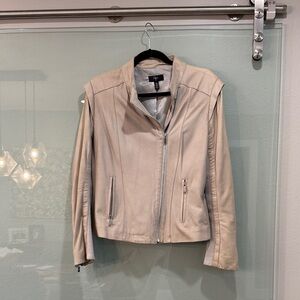 Cyrus Beige Leather Jacket